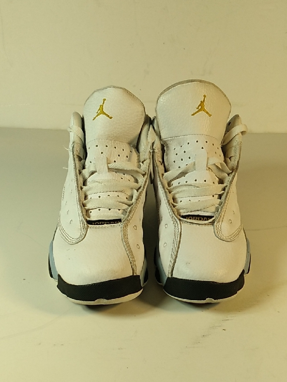 Jordan Kids White and Gold Mini Basketball Sneakers
